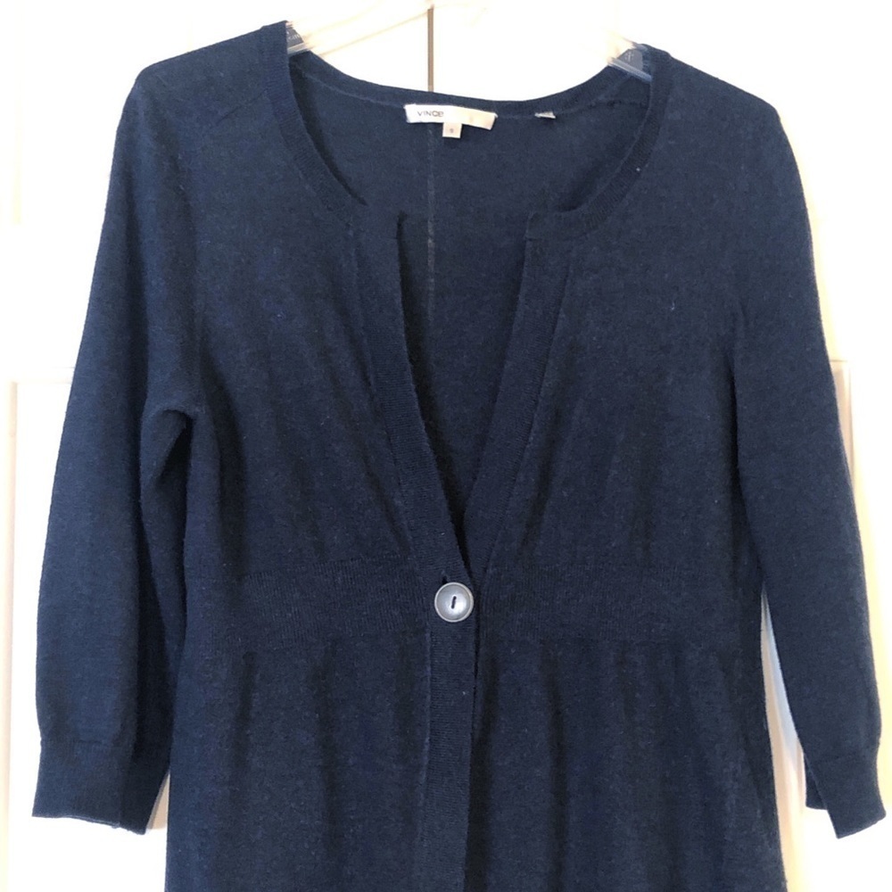 Vince smoky blue cashmere & cotton cardigan. Small